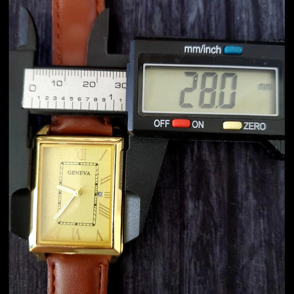 Geneva Vintage Look Men's Louis Tank Large 37mm Watch - Picture 4 of 9